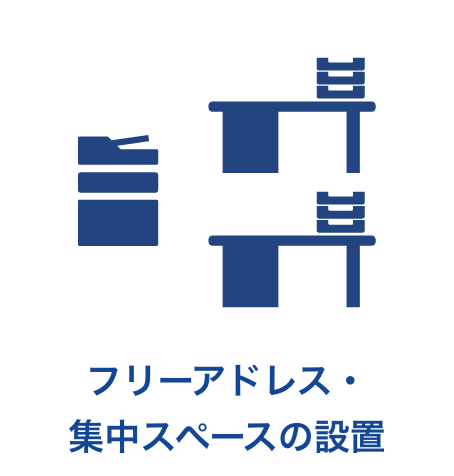 フリーアドレス・集中スペースの設置